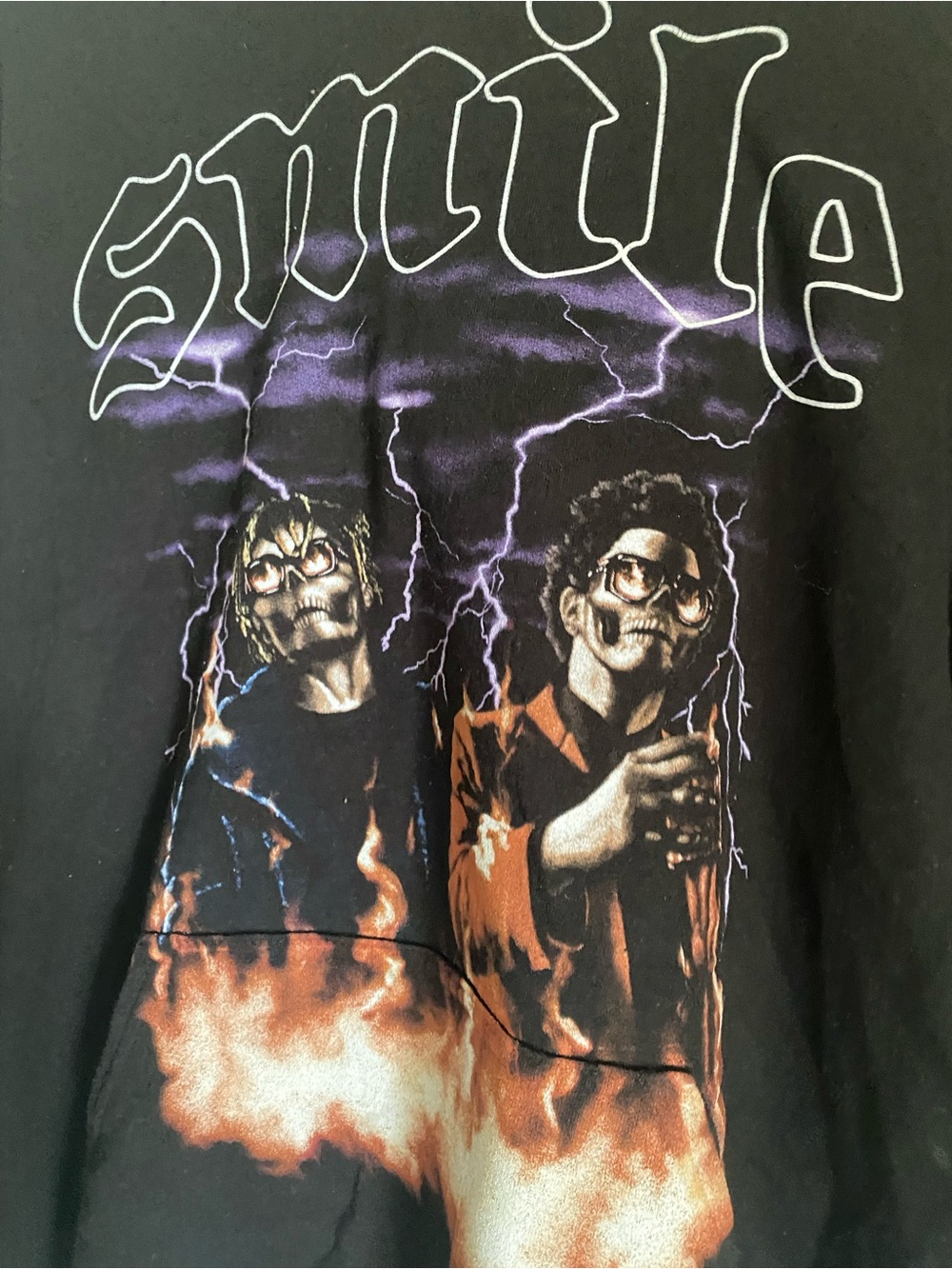 The Weeknd XO x Juice WRLD 999 Club Goth Black Graphic Smile Hoodie Sweatshirt - Picture 9 of 14